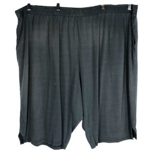 Roamans Plus Sz 5X Capri Pants Black Elastic‎ Waist Pull On Cropped Stretch 1132